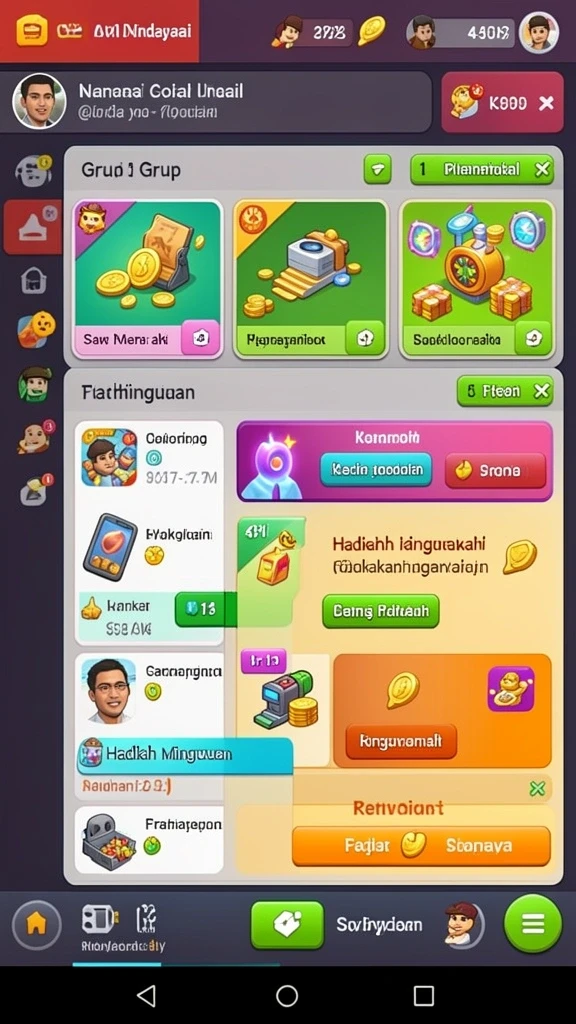 Interaksi sosial dengan pemain lainnya di ARWANATOTO.