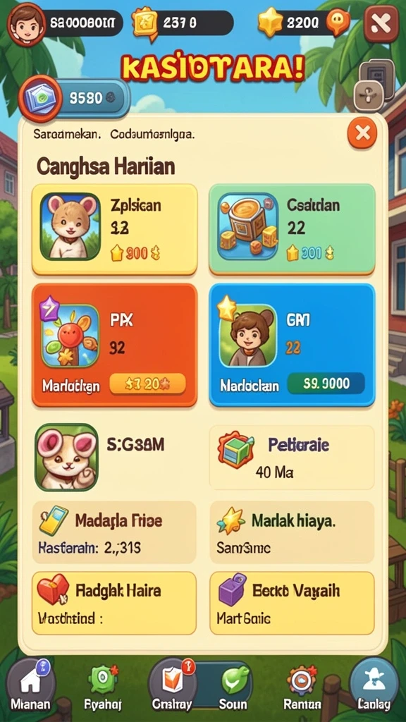 Tangkapan layar karakter yang dapat dimainkan dalam CINASIPIT.