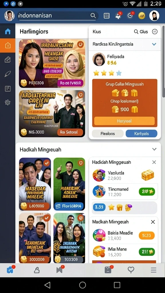 Tampilan antarmuka yang menarik dan user-friendly.