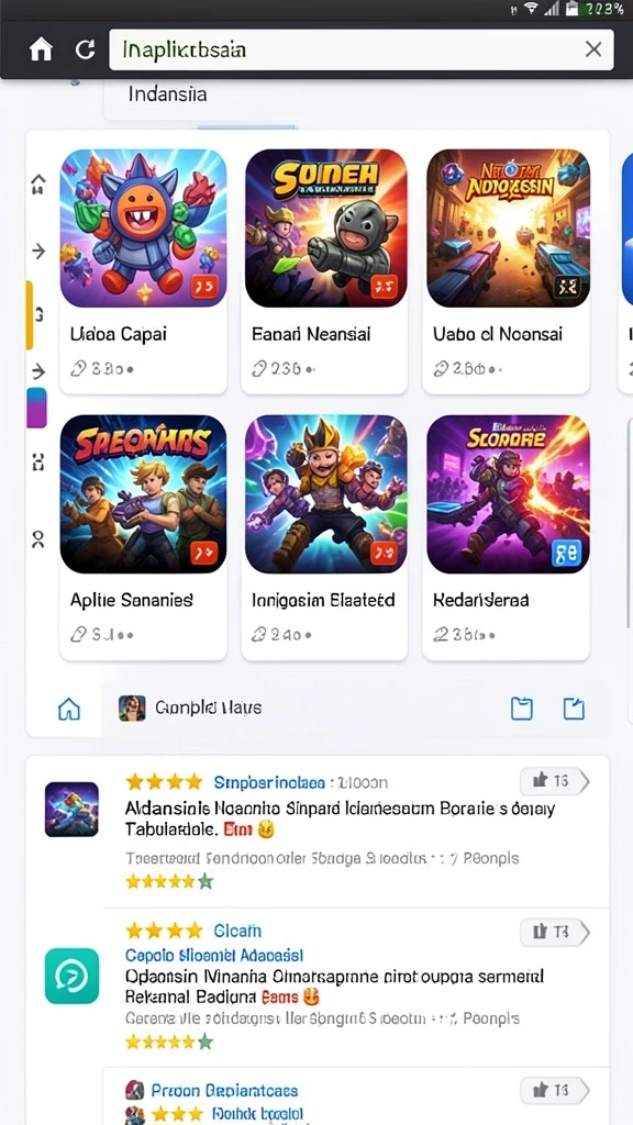 Screenshot pertama menampilkan antarmuka utama yang menarik.